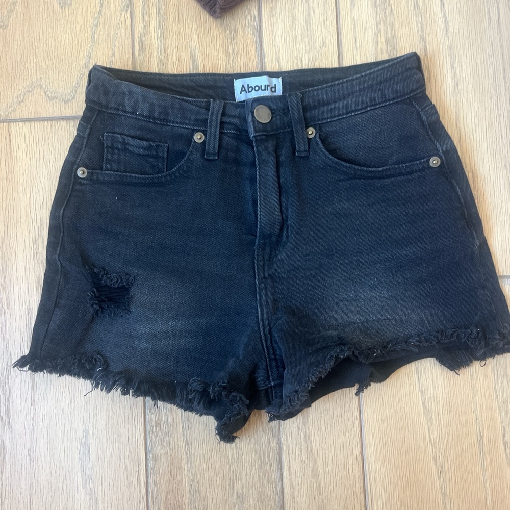 black high waisted jean shorts
